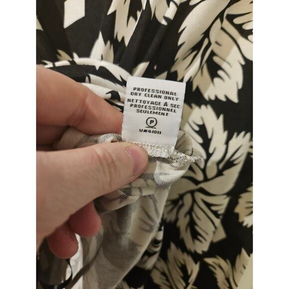 Diane von Furstenberg Reina Silk Shift Mini Dress Giant Leaf Print size 8 NWT - Picture 8 of 9